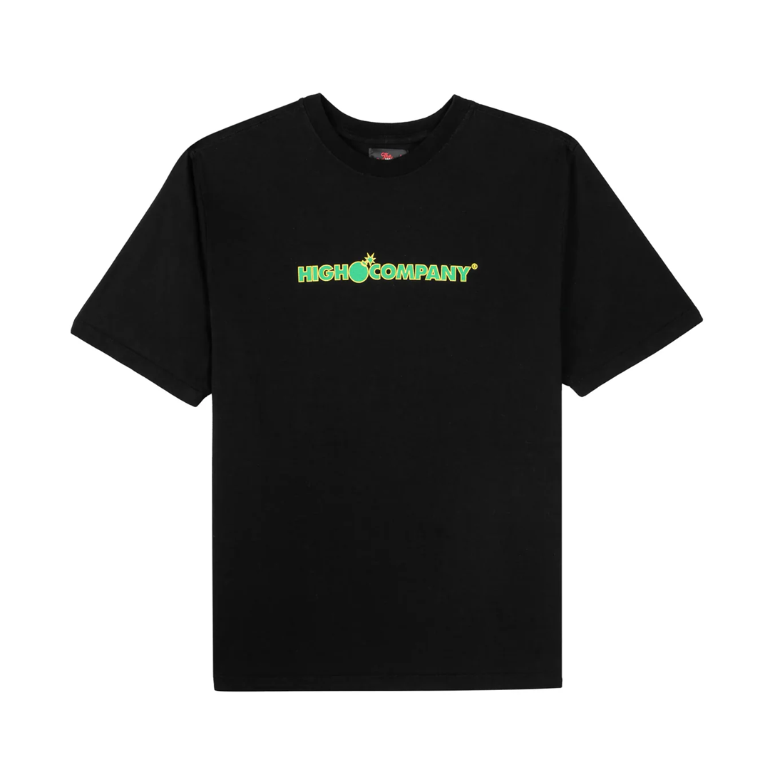 CAMISETA HIGH FLAMES BAR LOGO WASHED BLACK