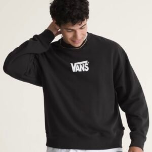 BLUSA MOLETOM VANS CARECA STRECTH LOGO CREW BLACK